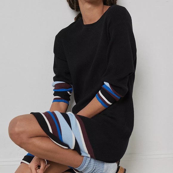ANTHROPOLOGIE Sweater Dress Striped Maeve Free People Knit Colorblock Pilcro - Picture 5 of 6